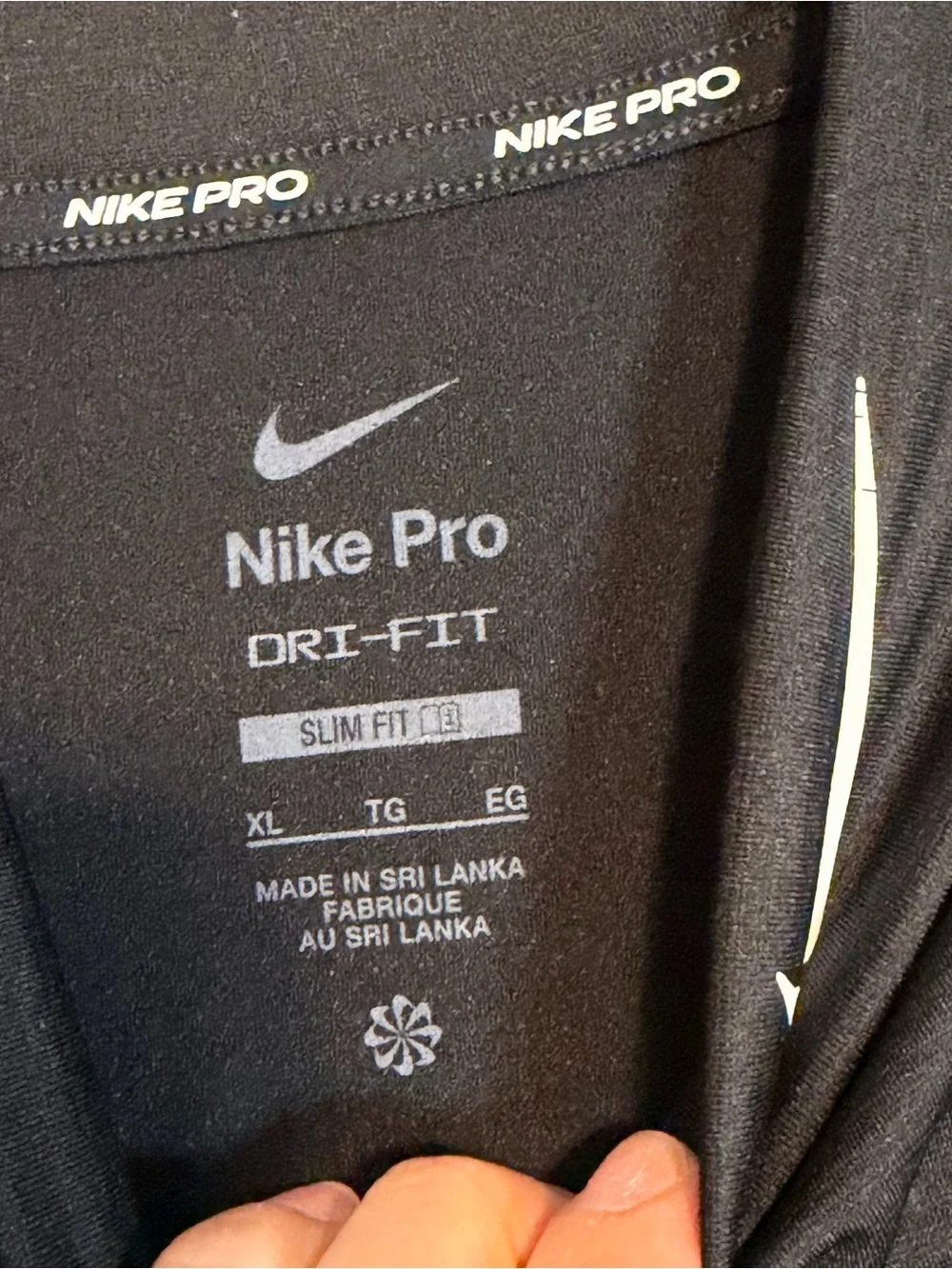 Nike Pro Dri-FIT Slim Fit Black Long Sleeve Mock Neck Shirt Men's XL Athletic